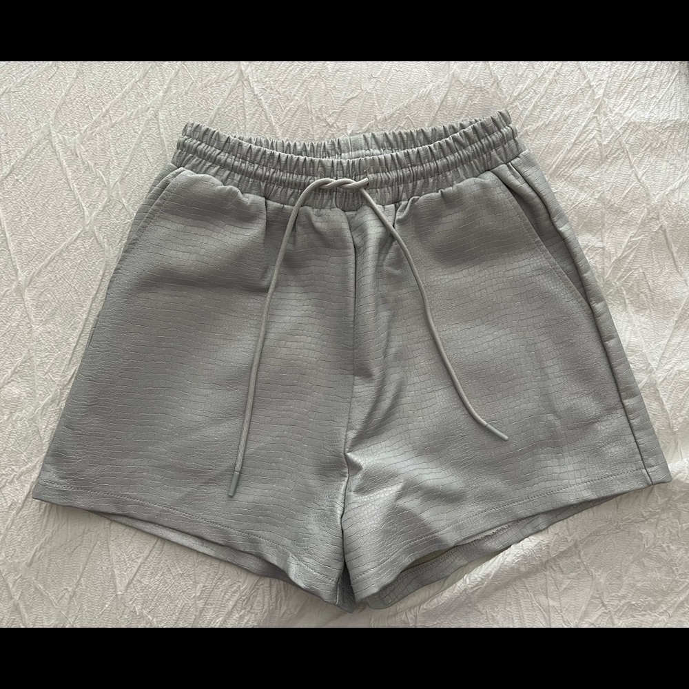 Faux Leather Silver Short